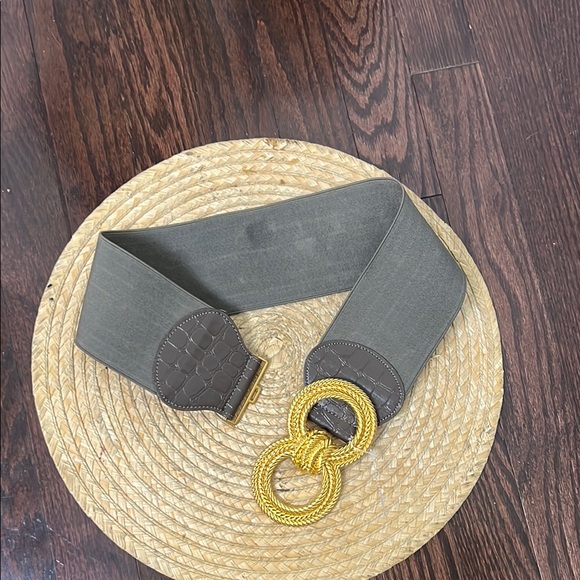 Vintage Elegant Chunky Gold Hook Elastane Belt - Picture 11 of 12